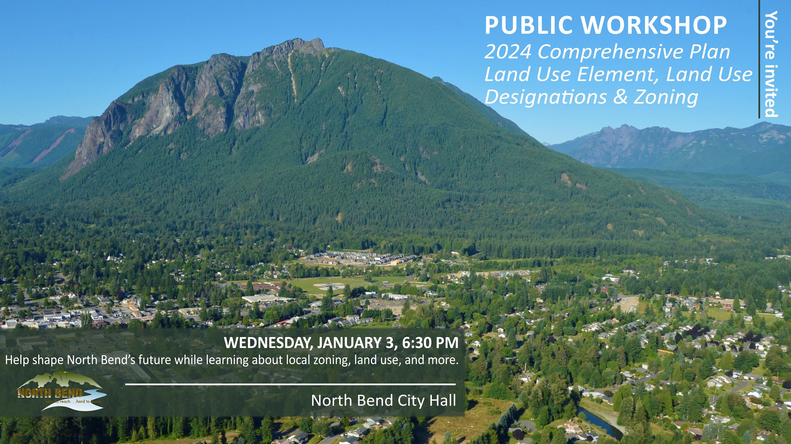  You’re invited: North Bend Comprehensive Plan Land Use Element, designations, and zoning workshop 