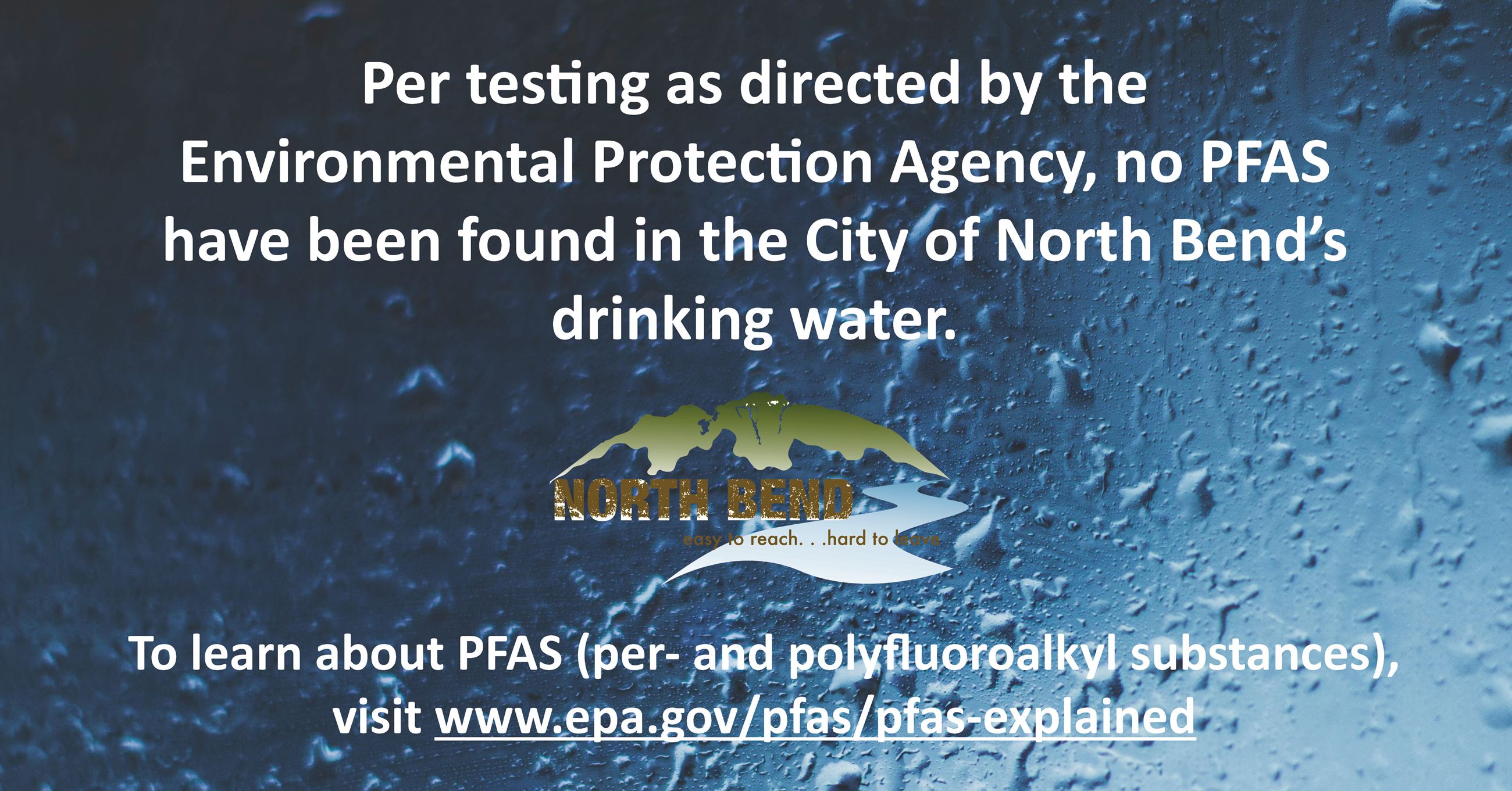  Scheduled testing continues to show no PFAS in City's water system 