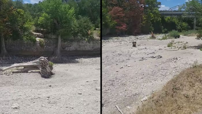  Video shows stretch of Guadalupe River known as $5 Spot completely dry in some areas 