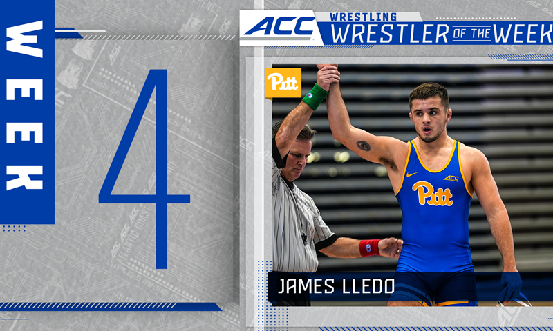  Pitt’s Lledo Named ACC Wrestler of the Week 