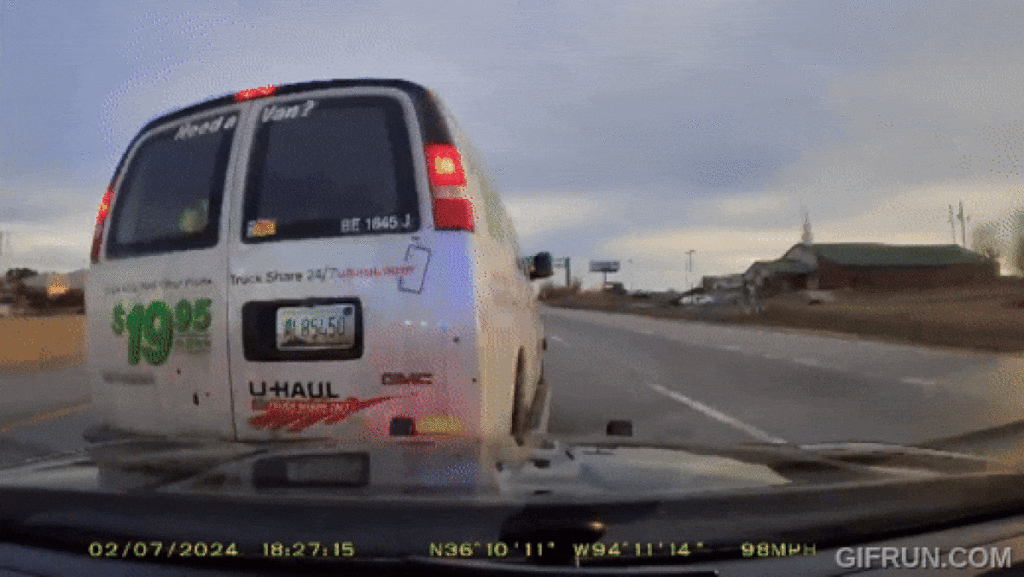  Watch Police Car Flip Over While Pulling 98 MPH Pit Maneuver On Stolen U-Haul 