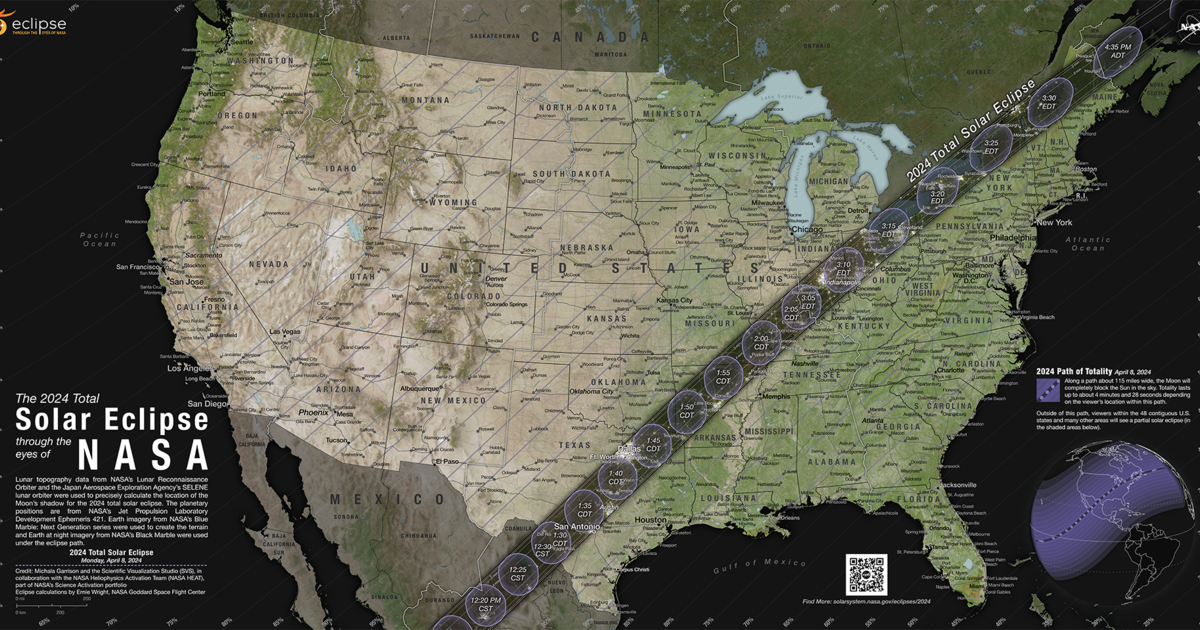  Solar eclipse maps show 2024 totality path, peak times and how much of the eclipse people could see across the U.S. 