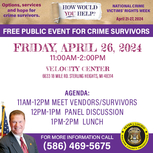  Macomb County Prosecutor’s Office Presents First Crime Survivor Event, Focused on Healing 