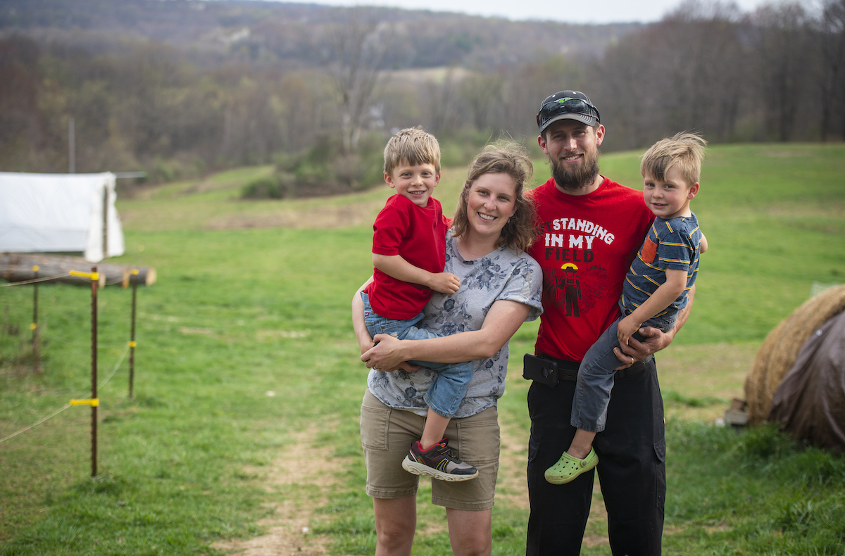   
																A farm family finds a home 
															 