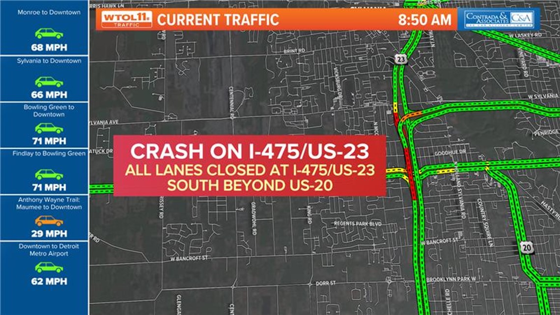  Crash causes backup on I-475 Saturday morning 