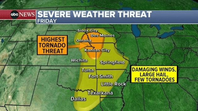  Severe weather, including tornado threat, expected to impact the Heartland 