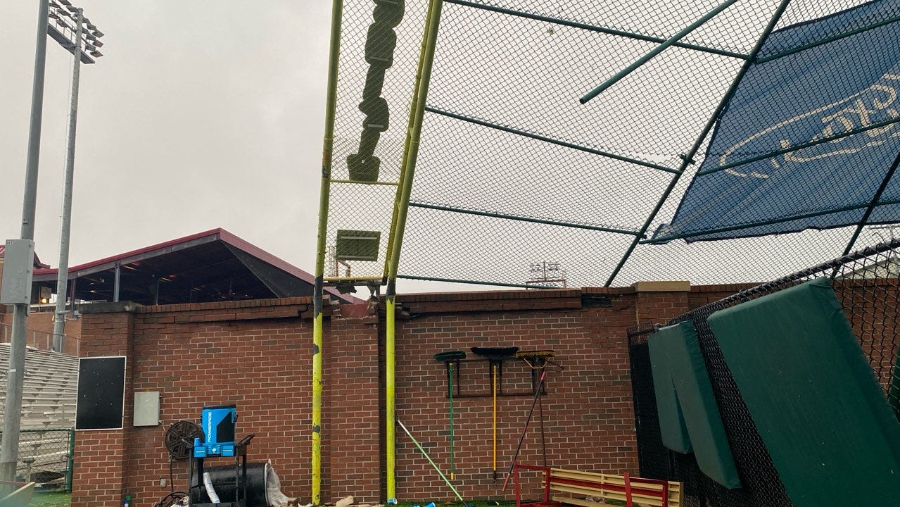  Florida State baseball home Dick Howser Stadium damaged from Tallahassee storms 