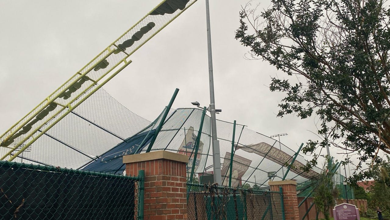  Florida State baseball home Dick Howser Stadium damaged in severe thunderstorm 