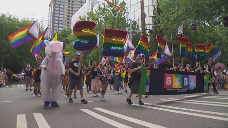  
																50 years of Seattle Pride: Thousands attend Pride Parade celebrating the LGBTQ+ community 
															 