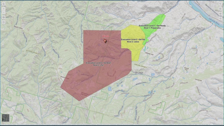  Level 3 (Go Now!) Evacuations issued for Beehive Fire near Wenatchee 