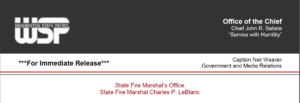 State Fire Mobilization Authorized for the Montesano Health and Rehabilitation Center Fire 