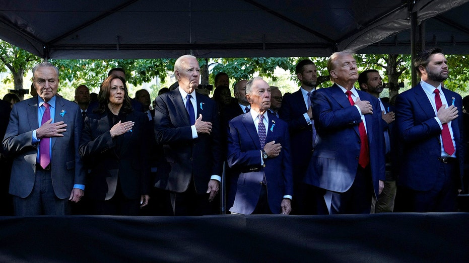  Trump, Harris shake hands in show of unity at Ground Zero for 9/11 commemoration 