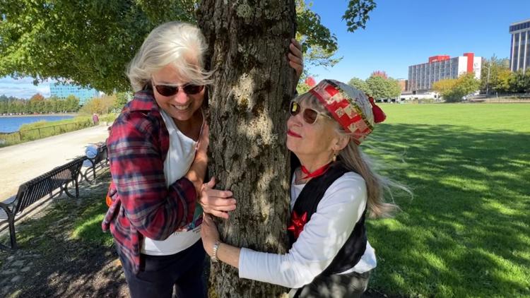  They came to Olympia to challenge each other in a tree hugging competition 