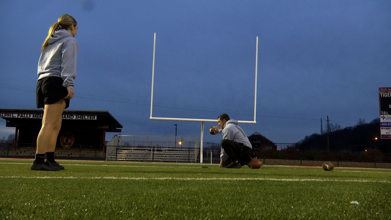   
																Ironton female kicker ready for the big stage 
															 