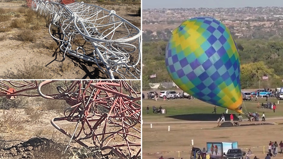  Hot air balloon strike, collapse of New Mexico radio tower caught on camera during popular festival 