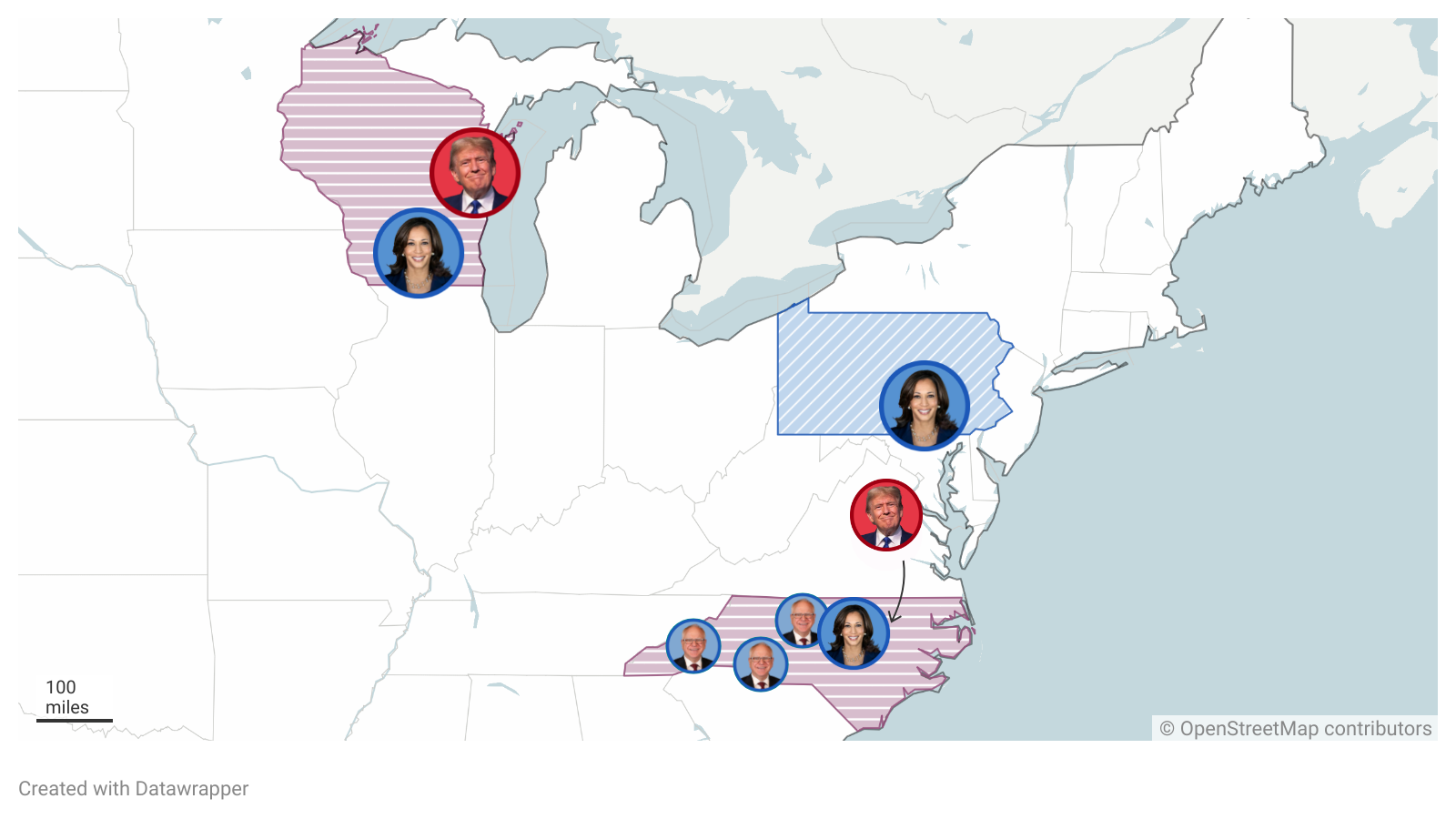  Interactive Map: Where are the presidential candidates on Oct. 30? 