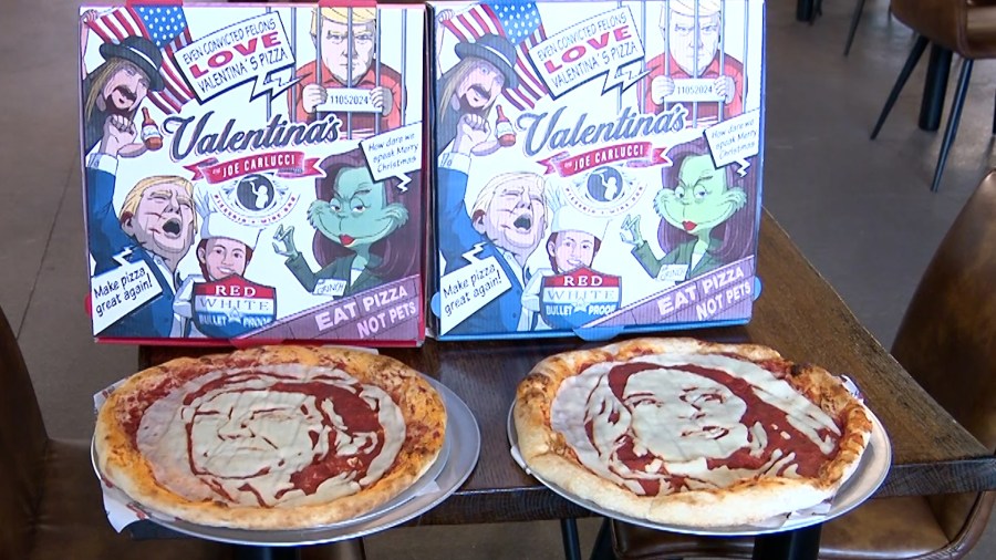   
																Famous local pizzeria puts positive spin on presidential race 
															 