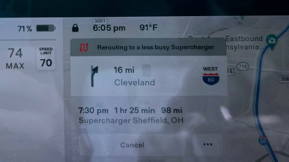  Tesla will now automatically reroute you to less busy Superchargers in 2022.16 