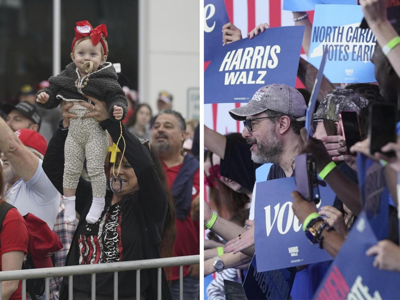  Trump, Harris deliver pitches in dueling North Carolina rallies in bid to win state 