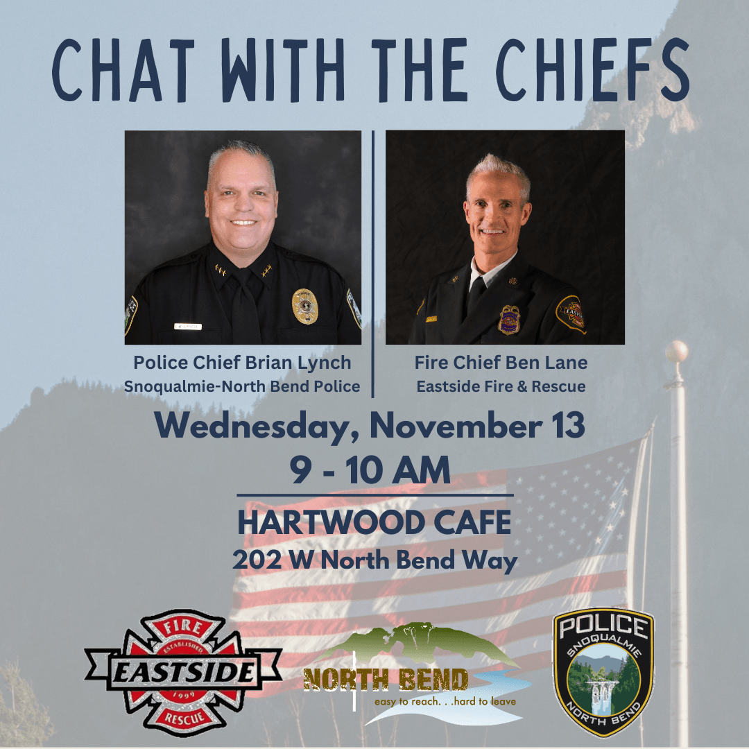  Chat with the Chiefs: an opportunity to connect with Police Chief Lynch and Fire Chief Lane 