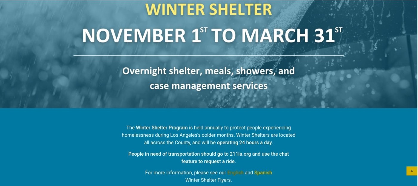  LA County winter shelters open at these 5 locations — with pets allowed 