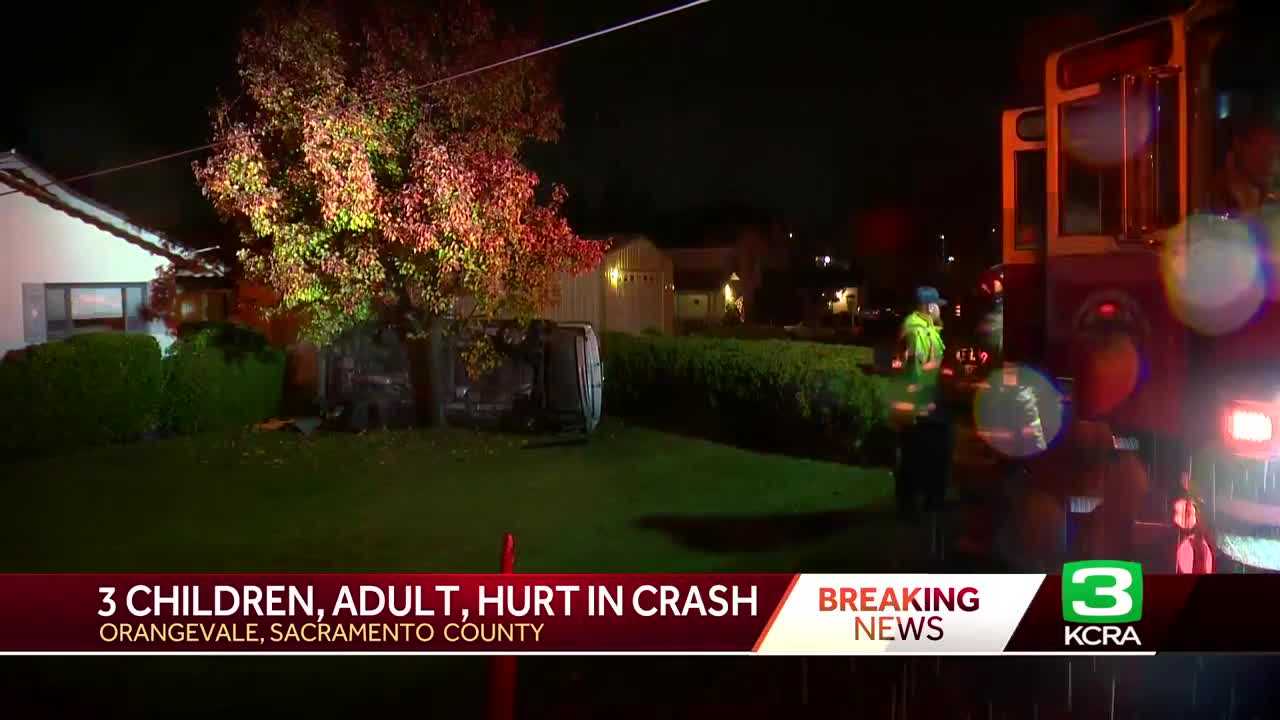  4 injured, including 3 children, in Orangevale rollover crash 