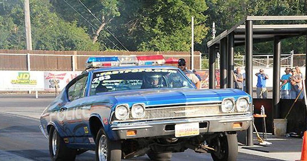  On duty, he’s a sergeant. But off hours, this local officer runs a police drag racing team. 
