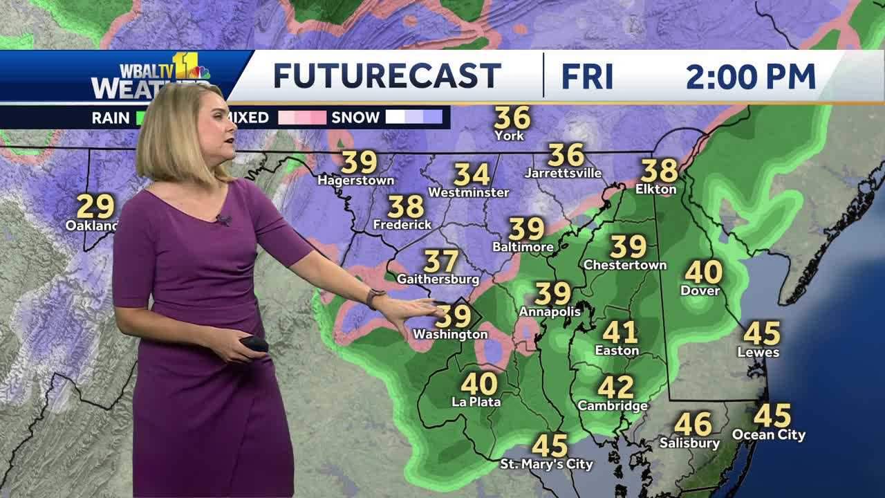   
																Ava shows snow timeline for Friday in Maryland 
															 