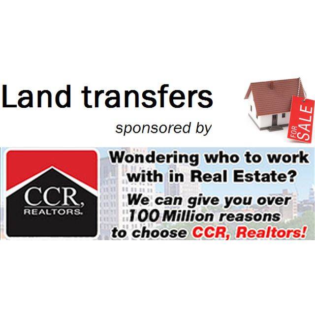  Land transfers, Sept. 22-28 