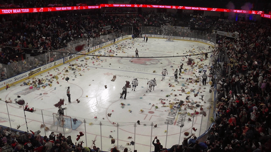  Condors fans pack the house for Teddy Bear Toss Night 