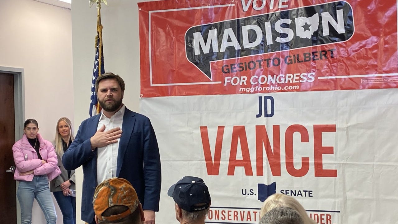  J.D. Vance, Madison Gesiotto Gilbert make Canton area campaign stop 
