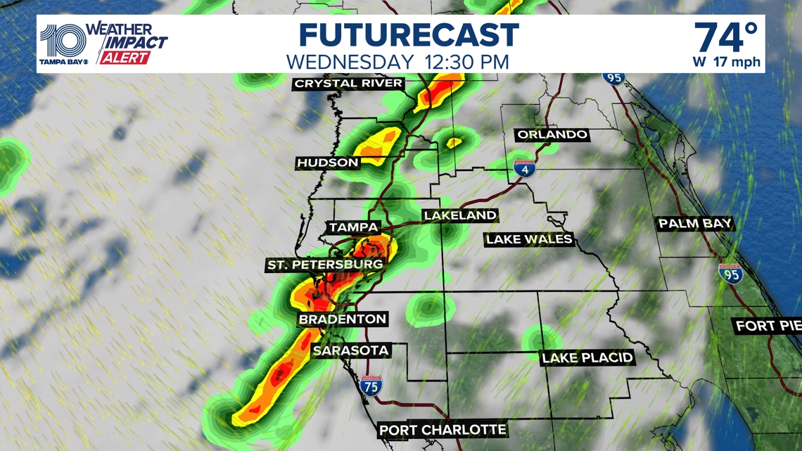  Weather Impact Alert Day issued for wind, rain and lightning on Wednesday 