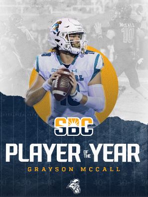  Coastal Carolina quarterback Grayson McCall named Sun Belt conference Player of the Year for 3rd time 
