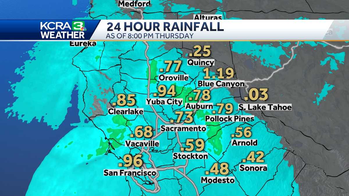  Beneficial rain: Here's how much fell in Northern California Thursday 