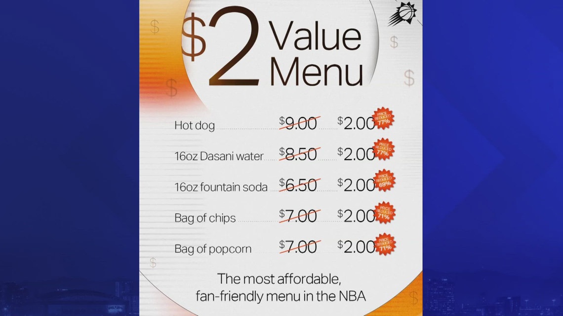  Phoenix Suns, Mercury introduce new value menu 