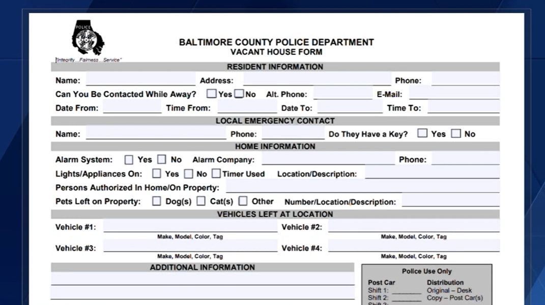   
																Police urge traveling residents to file vacant house form 
															 