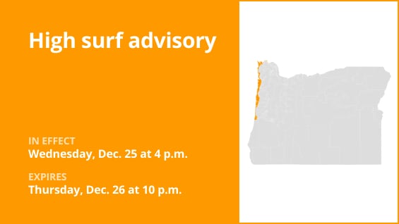  High surf advisory issued for Oregon for Wednesday and Thursday 