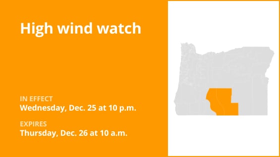  High wind watch for Northern and Eastern Klamath County and Western Lake County and Central and Eastern Lake County for Wednesday and Thursday 