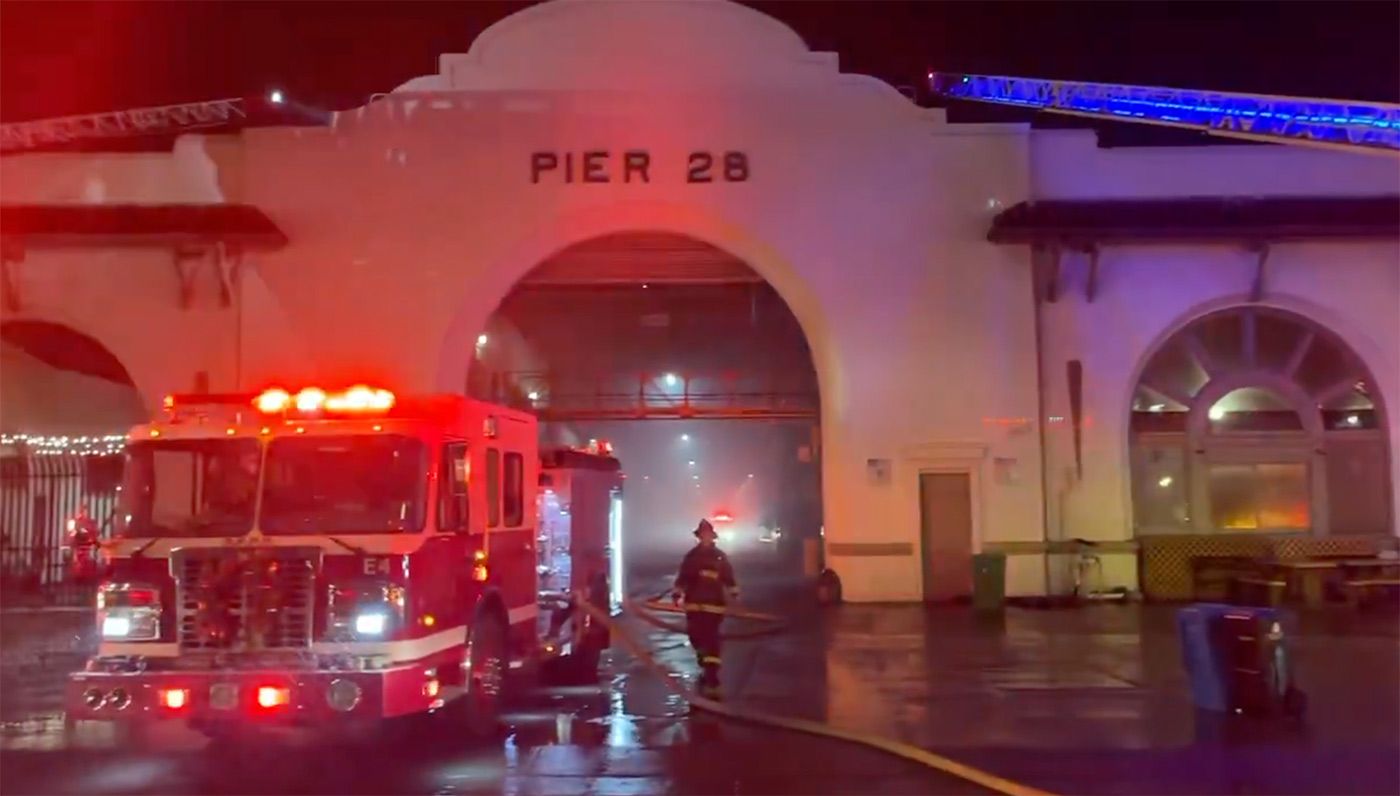  Early Morning Fire at Pier 28 Temporarily Shuts Down Embarcadero 