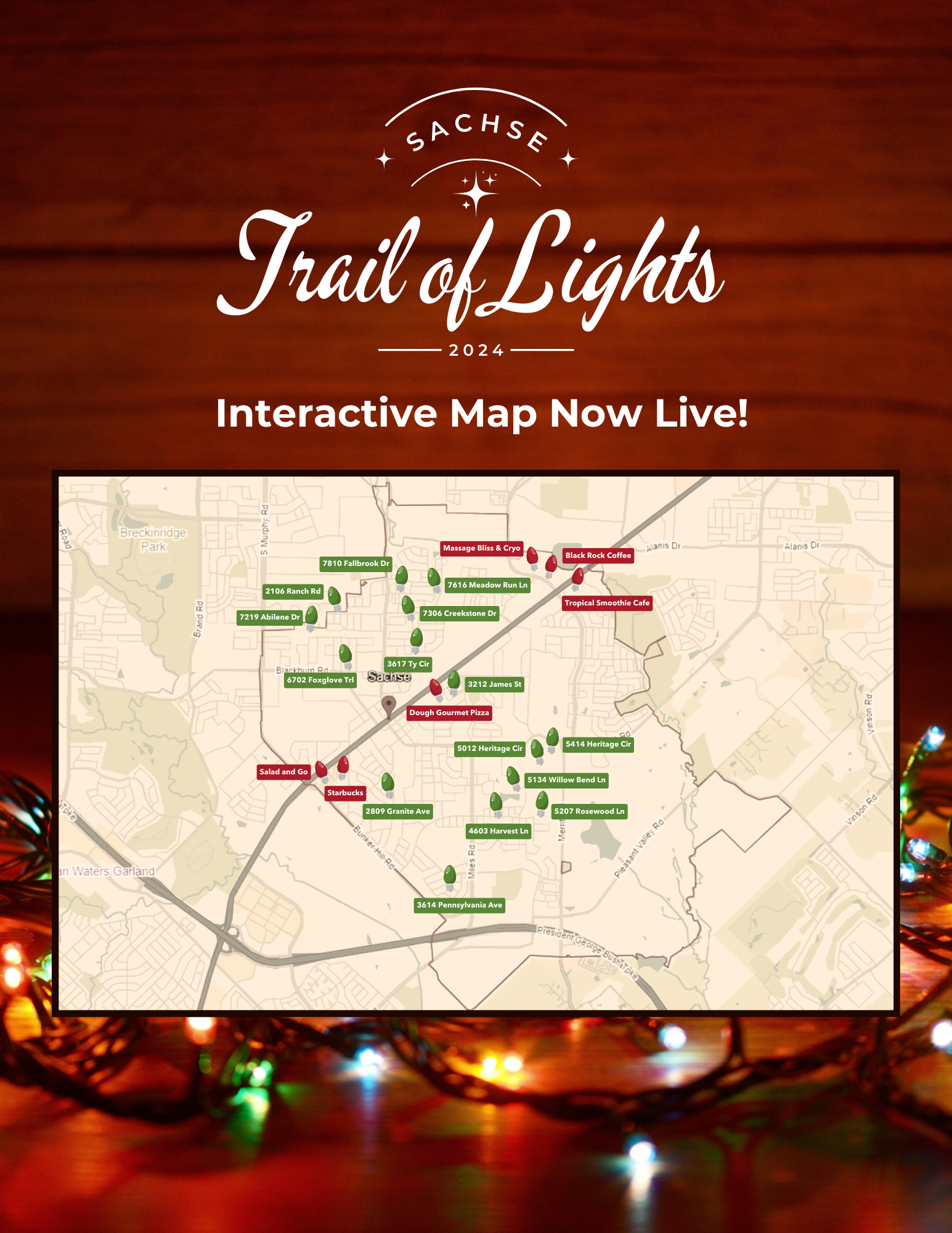  Inaugural Sachse Trail of Lights Interactive Map is Now Live 