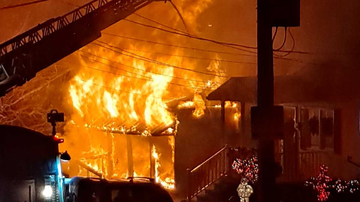  Massive fire in Connellsville destroys home, smoke billowing from scene  