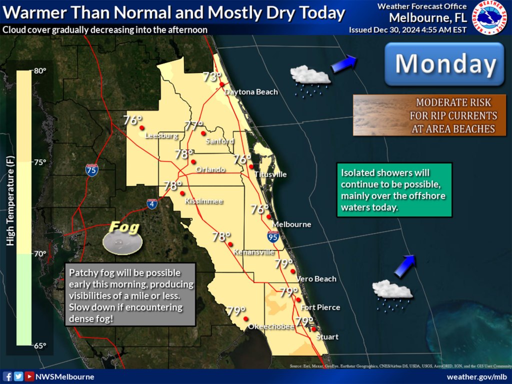  Warm leadup to New Year’s Eve will then turn cold for Central Florida 