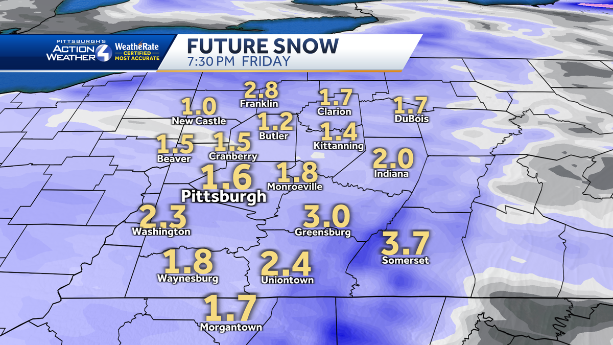  Scattered Flurries and Cold Air for Western PA  