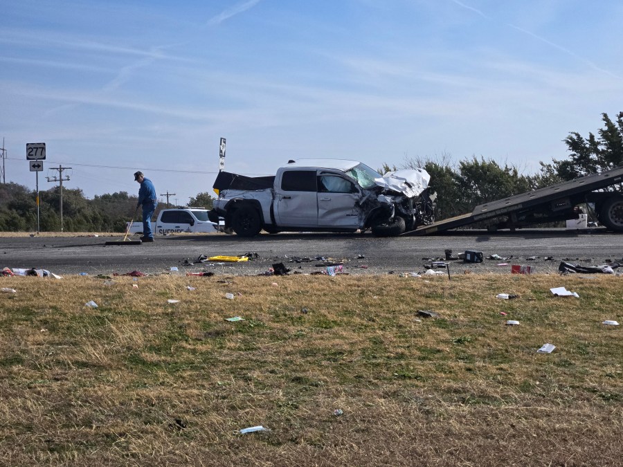  Highway 277 shutdown following collision between 18-wheeler and pickup truck 