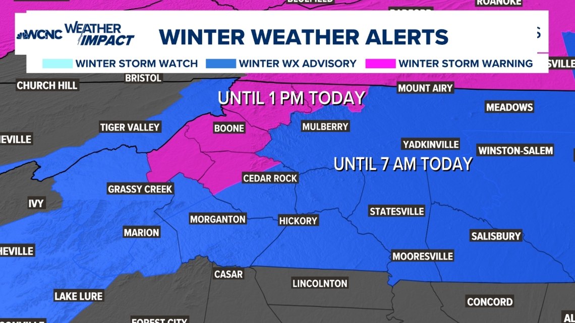  Rain likely in the Charlotte area, mountains seeing snow and freezing rain 