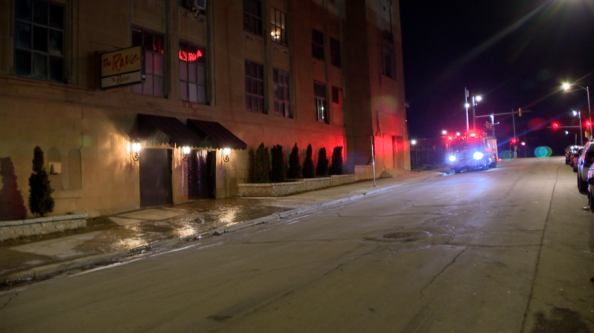  Water rushes from The Rave nightclub after overnight water leak 