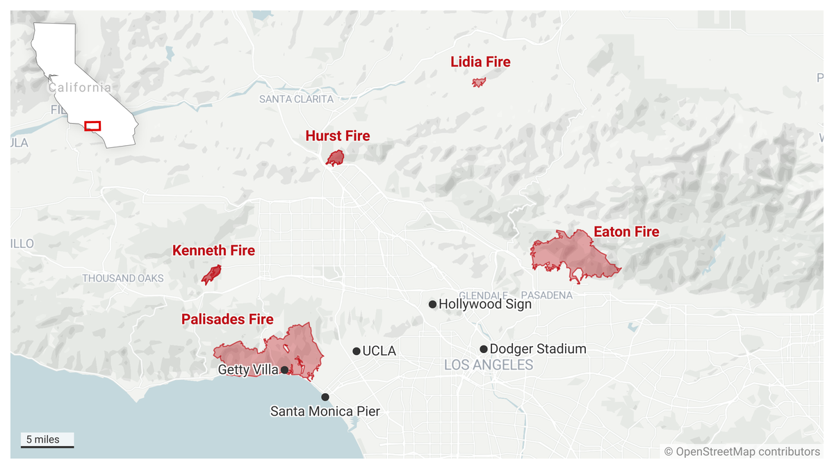  California fire and evacuation maps: See where the LA fires are burning 