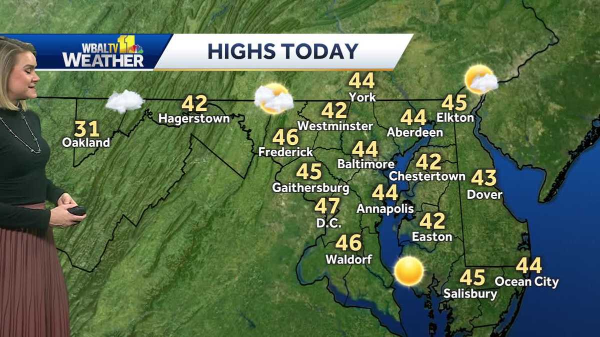  Slightly warmer temps in the 40's Monday, but chilly rest of week 