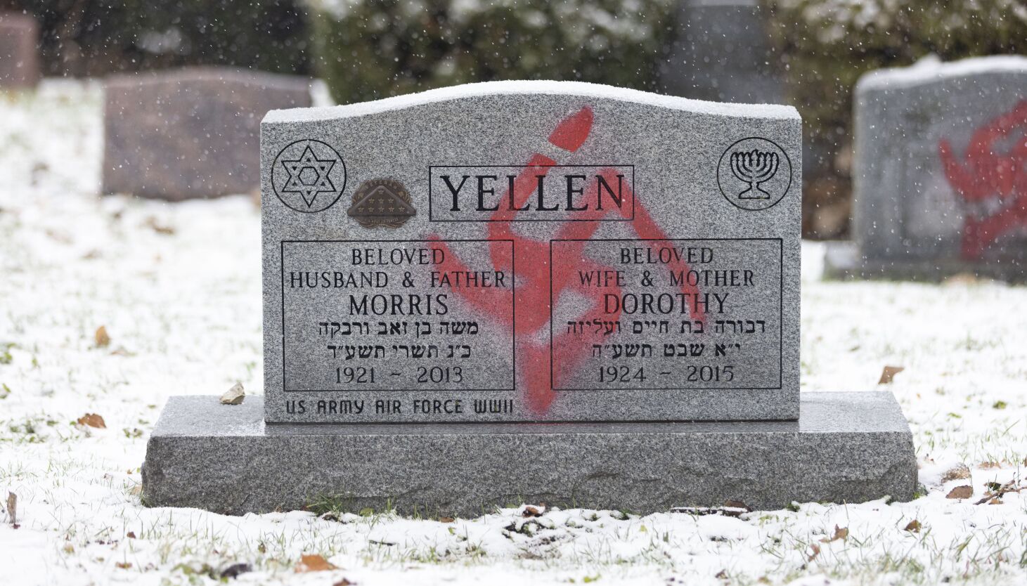  After a swastika was sprayed on my parents’ headstone, it seems like hatred toward Jews will remain forever 