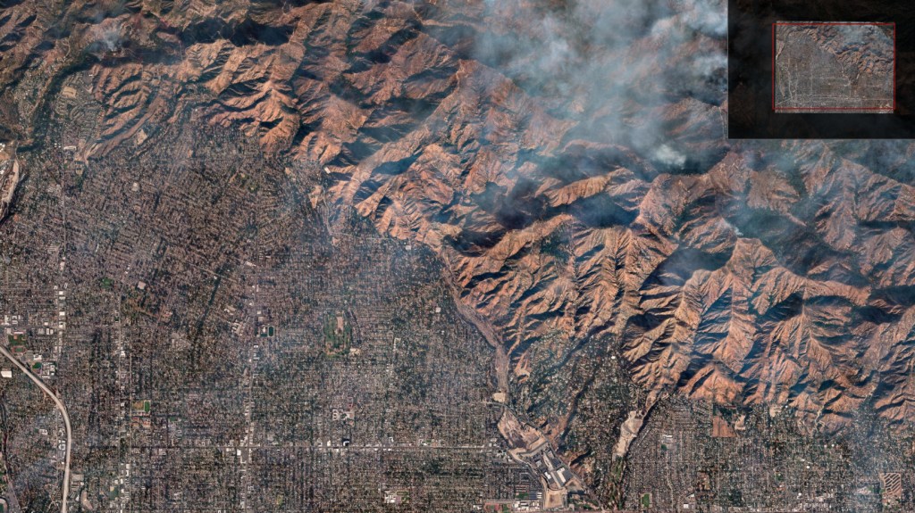  Satellite image shows whole communities destroyed by Eaton fire 